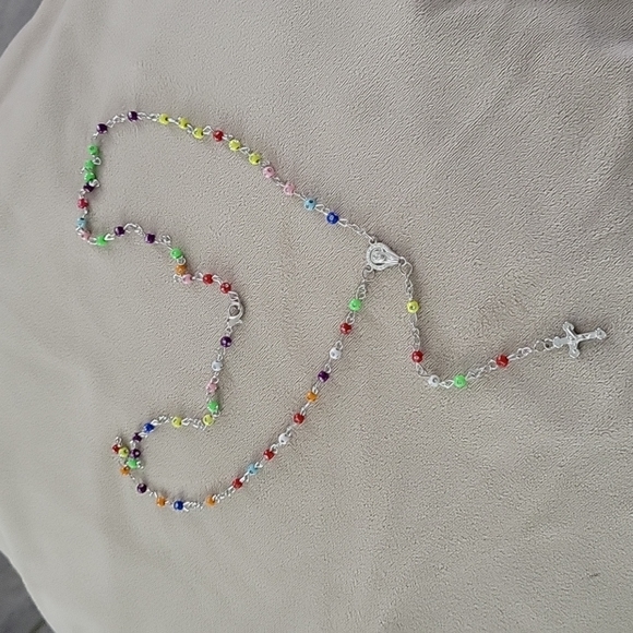 Rosary in a bottle tiny multicolor rosary necklace in a glass bottle - Picture 4 of 6
